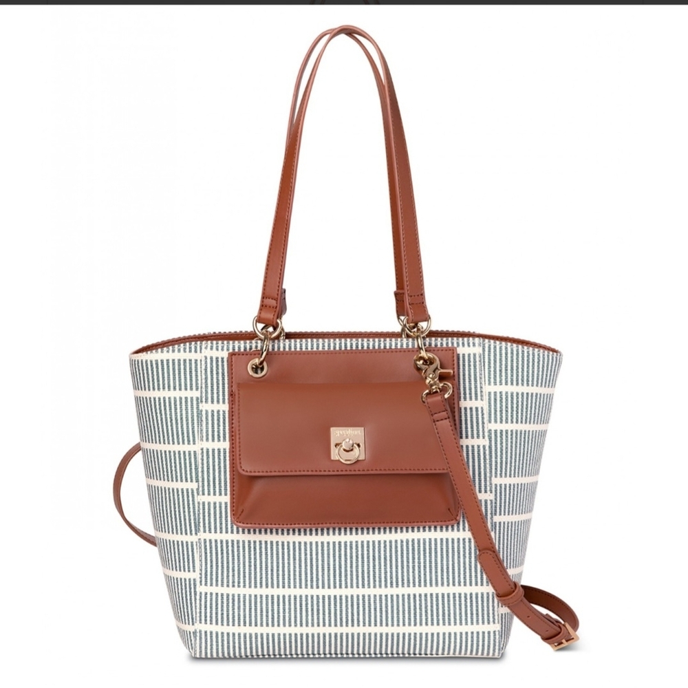 Spartina 449 Tan & Blue Patterned Tote
